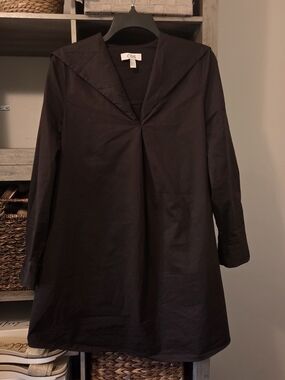 COS Black Long-Sleeve Sailor-Collar A-Line Dress